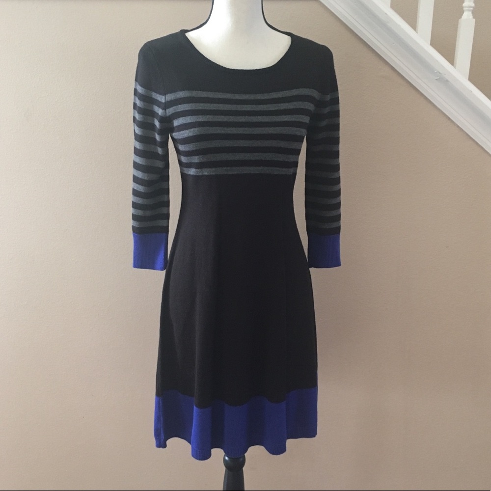 Eliza J. | Color block striped sweater dress